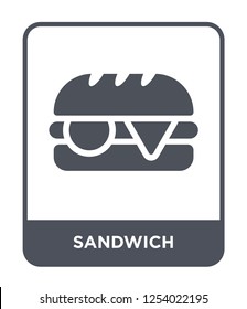 sandwich icon vector on white background, sandwich trendy filled icons from Hotel and restaurant collection, sandwich simple element illustration