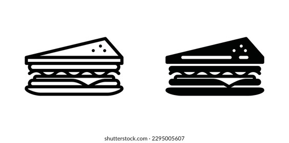 Sandwich icon vector. Sandwich icon symbol in line and flat style on white background. Bakery sign and symbol. Vector illustration