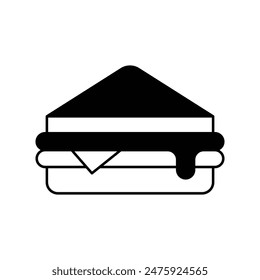 sandwich icon with white background vector stock illustration