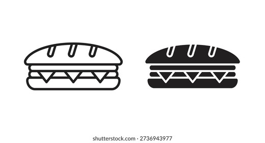 Sandwich icons collection. Line vector sign, symbol for web and mobile