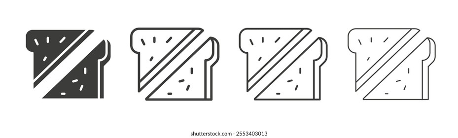 Sandwich icons collection. vector set in black color