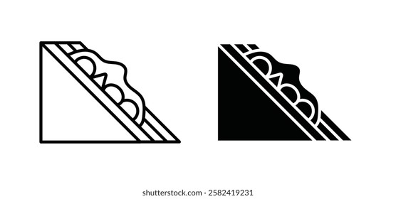 Sandwich icons pack vectors in black flat and strokes
