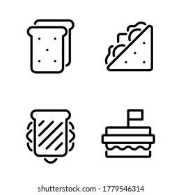 Sandwich icons set. Line vector. Isolate on white background.
