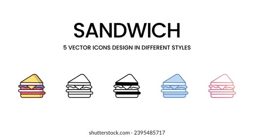Sandwich Icons set. Suitable for Web Page, Mobile App, UI, UX and GUI design. Vector stock illustration.