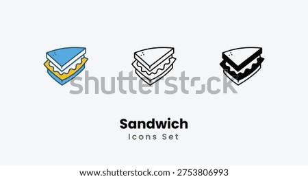 Sandwich icons set vector stock illustration
