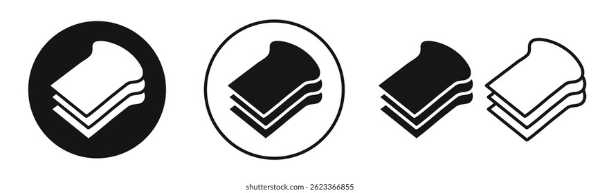 Sandwich icons in solid black and outlined style