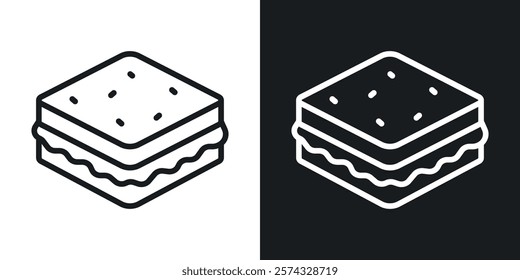 Sandwich icons in thin black and white stroke liner style