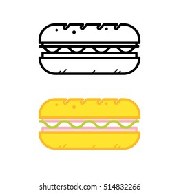 Sandwich icons. Vector.