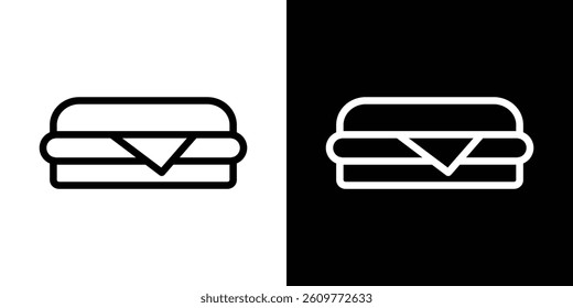 Sandwich icons vector set in stroke line style