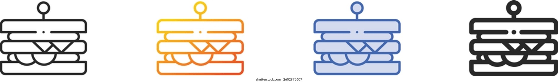 sandwich icon.Thin Linear, Gradient, Blue Stroke and bold Style Design Isolated On White Background