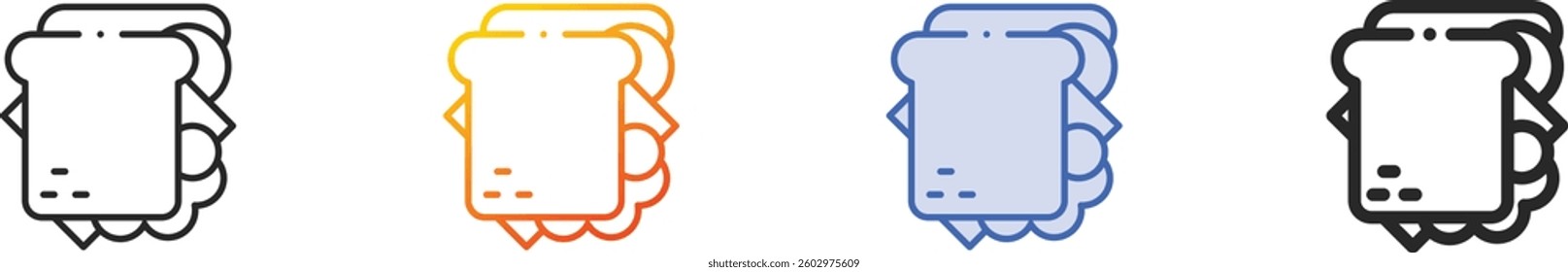 sandwich icon.Thin Linear, Gradient, Blue Stroke and bold Style Design Isolated On White Background