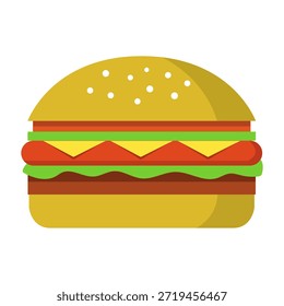 Sandwich ilustrado en Vector sobre fondo blanco