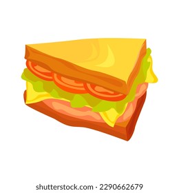 Sandwich illustration in color cartoon style. Editable vector graphic design.