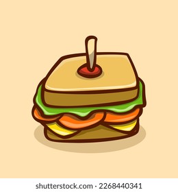 sandwich illustration concept in cartoon style