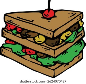 Sandwich Illustration for Design vector