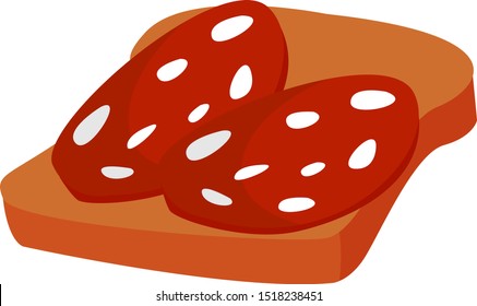 Sandwich, illustration, vector on white background.