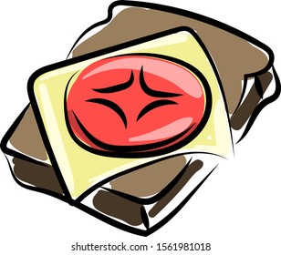 Sandwich, illustration, vector on white background.