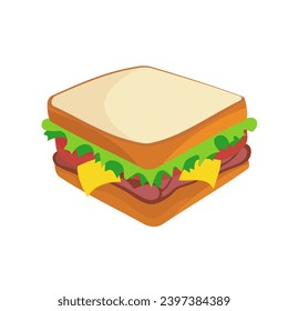 Sandwich isolated on white background. illustration vector