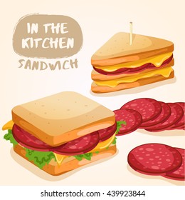 Sandwich Isolated Set : Vector Illustration
