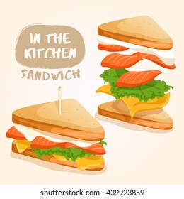 Sandwich Isolated Set : Vector Illustration