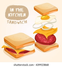 Sandwich Isolated Set : Vector Illustration