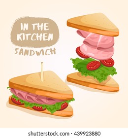 Sandwich Isolated Set : Vector Illustration