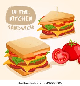 Sandwich Isolated Set : Vector Illustration