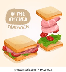 Sandwich Isolated Set : Vector Illustration