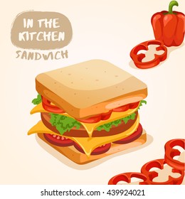Sandwich Isolated Set : Vector Illustration