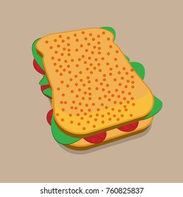 Sandwich isometric style. Vector illustration