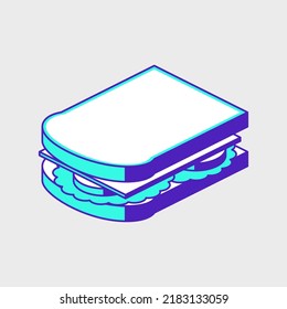 Sandwich isometric vector icon illustration