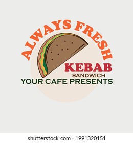 sandwich kebab design logo vector