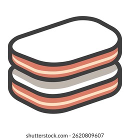 Sandwich layers stack food presentation flat