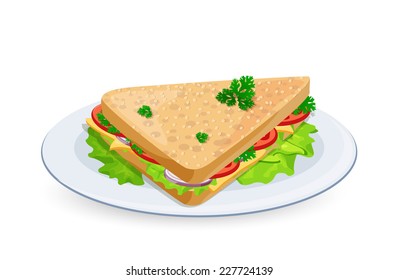 sandwich with lettuce and tomato