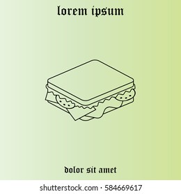sandwich line icon