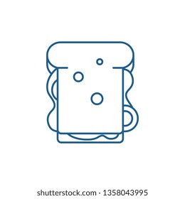 Sandwich line icon concept. Sandwich flat  vector symbol, sign, outline illustration.