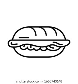 Sandwich line icon, concept sign, outline vector illustration, linear symbol.