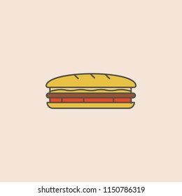 Sandwich line icon. Element of fast food icon for mobile concept and web apps. Field outline Sandwich line icon can be used for web and mobile