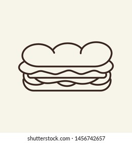 Sandwich line icon. Fast food, snack, meal. Food concept. Vector illustration can be used for topics like food, culinary, nourishment