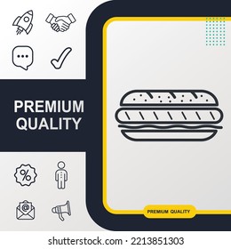 sandwich line icon graphic element. Modern design.