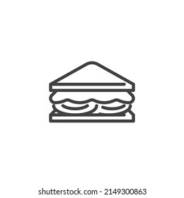 Icono de la línea de sándwich. signo de estilo lineal para concepto móvil y diseño web. Icono vector de contorno de sándwich. Símbolo, ilustración del logotipo. Gráficos vectoriales