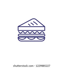 Sandwich line icon. Lunch, snack, toast. Food concept. Vector illustration can be used for topics like catering, cooking, meal