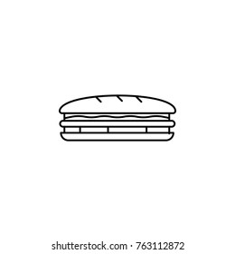 Sandwich Line Icon On White Background