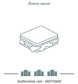 sandwich line icon. vector illustration
