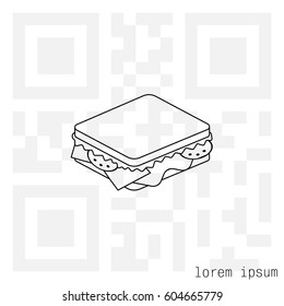 sandwich line icon. vector illustration