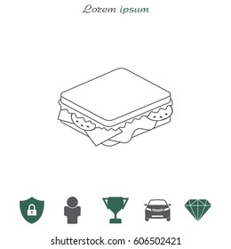 sandwich line icon. vector illustration
