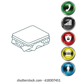 sandwich line icon. vector illustration