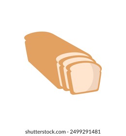 Sandwich loaf bread vector icon, Sandwich white bread with slice flat color vector icon for food apps and web	