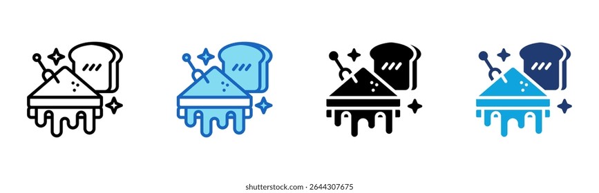 Icono de pan de sándwich Multi Style Ilustración vectorial