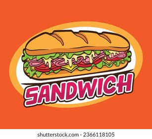 Das Sandwich Logo Design Baquette Brot Frachise Street Food